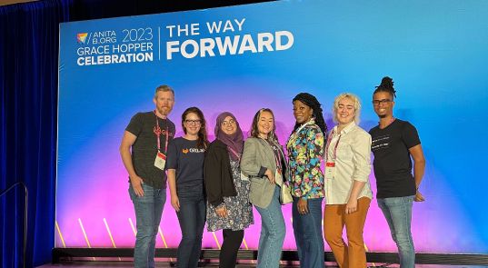 Les membres de l’équipe GitLab lors de la célébration Grace Hopper 2023